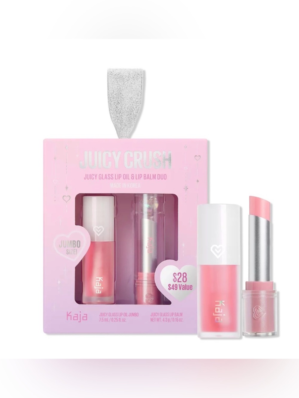 Kaja Juicy Crush Juicy Glass Lip Oil & Lip Balm Duo - Pink